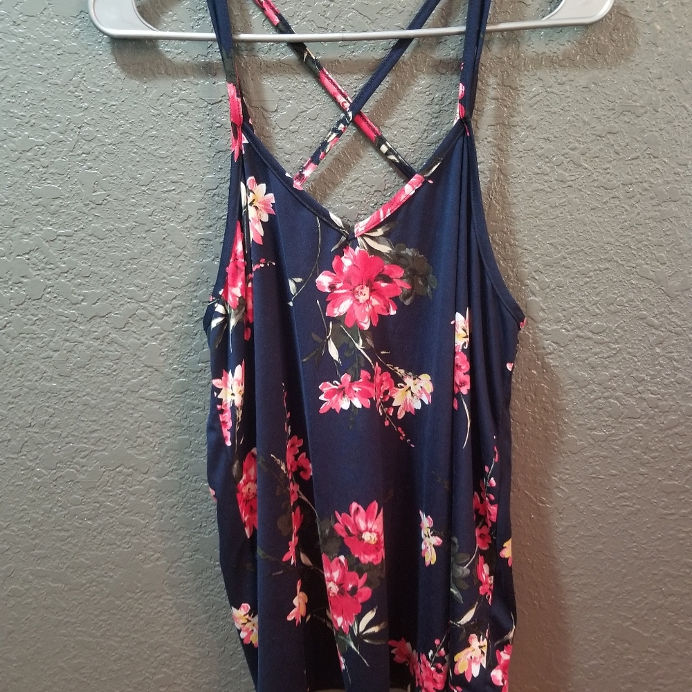 Floral cage cami tank